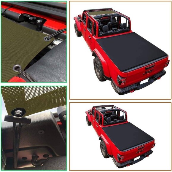 Shadeidea Front Sun Shade for Jeep Gladiator JT (2018–2023) – Tank‎ Green - Picture 2 of 8